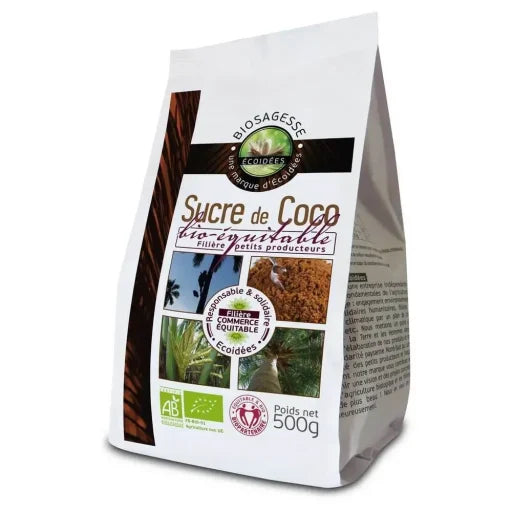 Sucre de coco bio et  équitable - Ecoidées - 500g