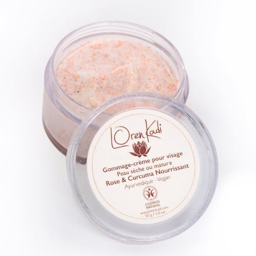 Gommage en crème visage - Rose Curcuma nourrissant - Loren Kadi - 10g